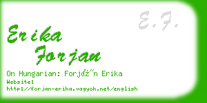 erika forjan business card